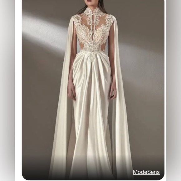 MNM couture- High neck sleeve gown - Picture 1 of 4